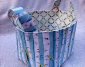 Fabric Storage Basket- Bluel Fabric Storage Basket- Forest Baby Gift- Fabric Basket