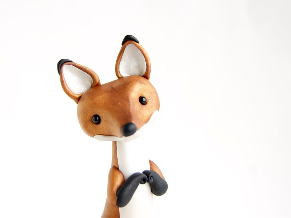 Red Fox Figurine - Kitsune Fox by Bonjour Poupette