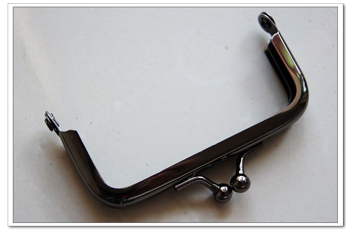 3 inch rectangle gunmetal coin purse frame Nickel free wholesale