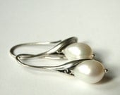 Dangle Earrings, Freshwater Pearl and Sterling Silver Earrings, Mother's Day, Accessories