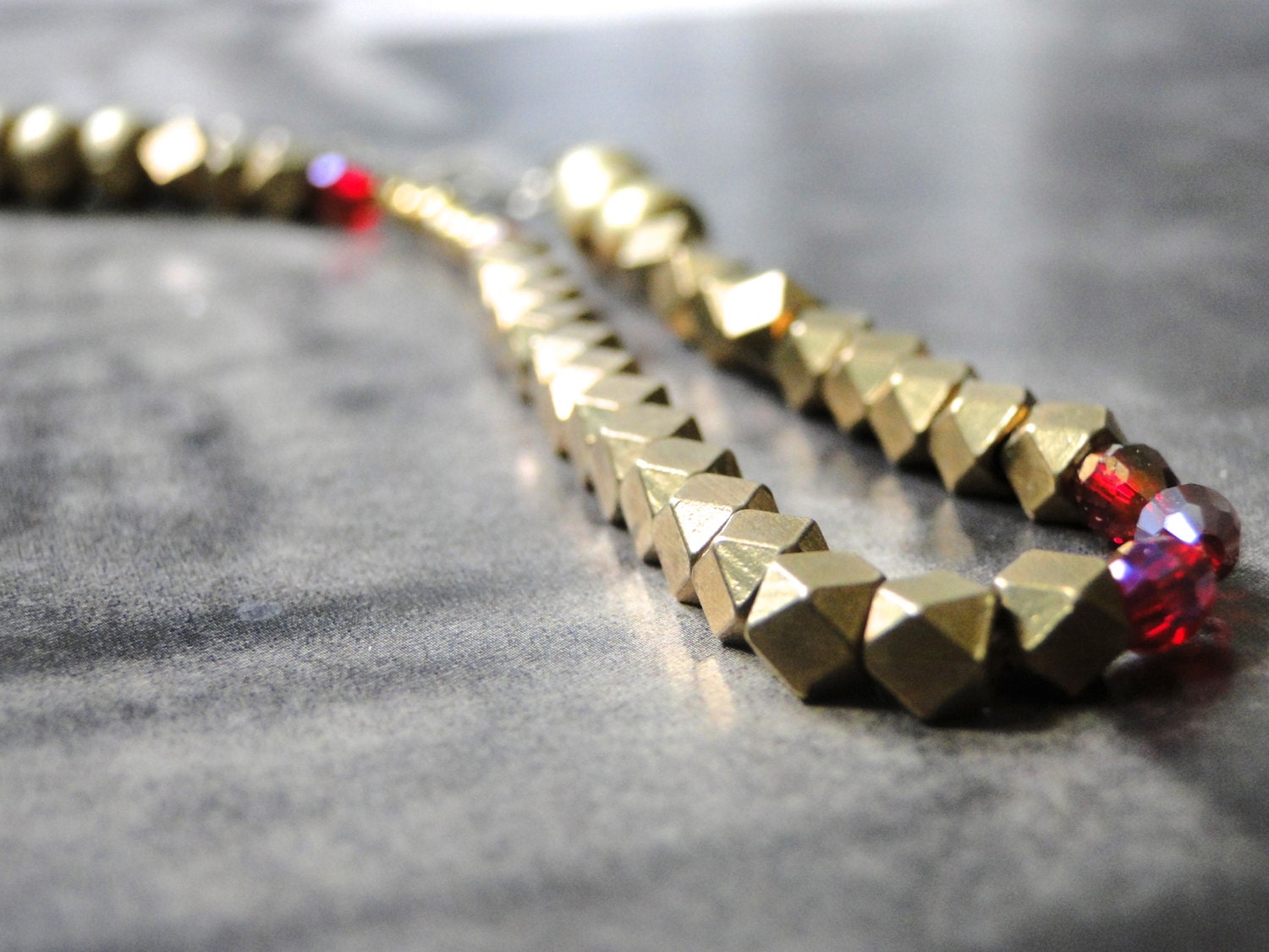 SPRING SALE - Necklace, Gift for Her, Boho Chic, Brass, Gold and Crystal Necklace