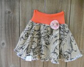 Upcycled Wool Hip Skirtie Soaker Cover Diaper Cover With Added Doubler Crem/Black/White Pattern/Salmon Pink MEDIUM 6-12M Kidsgogreen