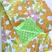 Mod Flowers Vintage Bed Sheet Baby Blanket with Lime Green Minky and Pink, Orange, Yellow, Green, White Upcycled Daisies Fabric