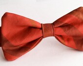 Cinnamon and Red Striped Boy's Adjustable Bow Tie