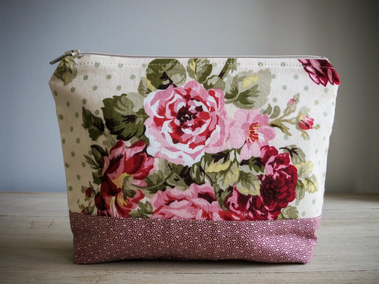 Zipper Pouch / Flat Bottom / Choice of 6 Prints