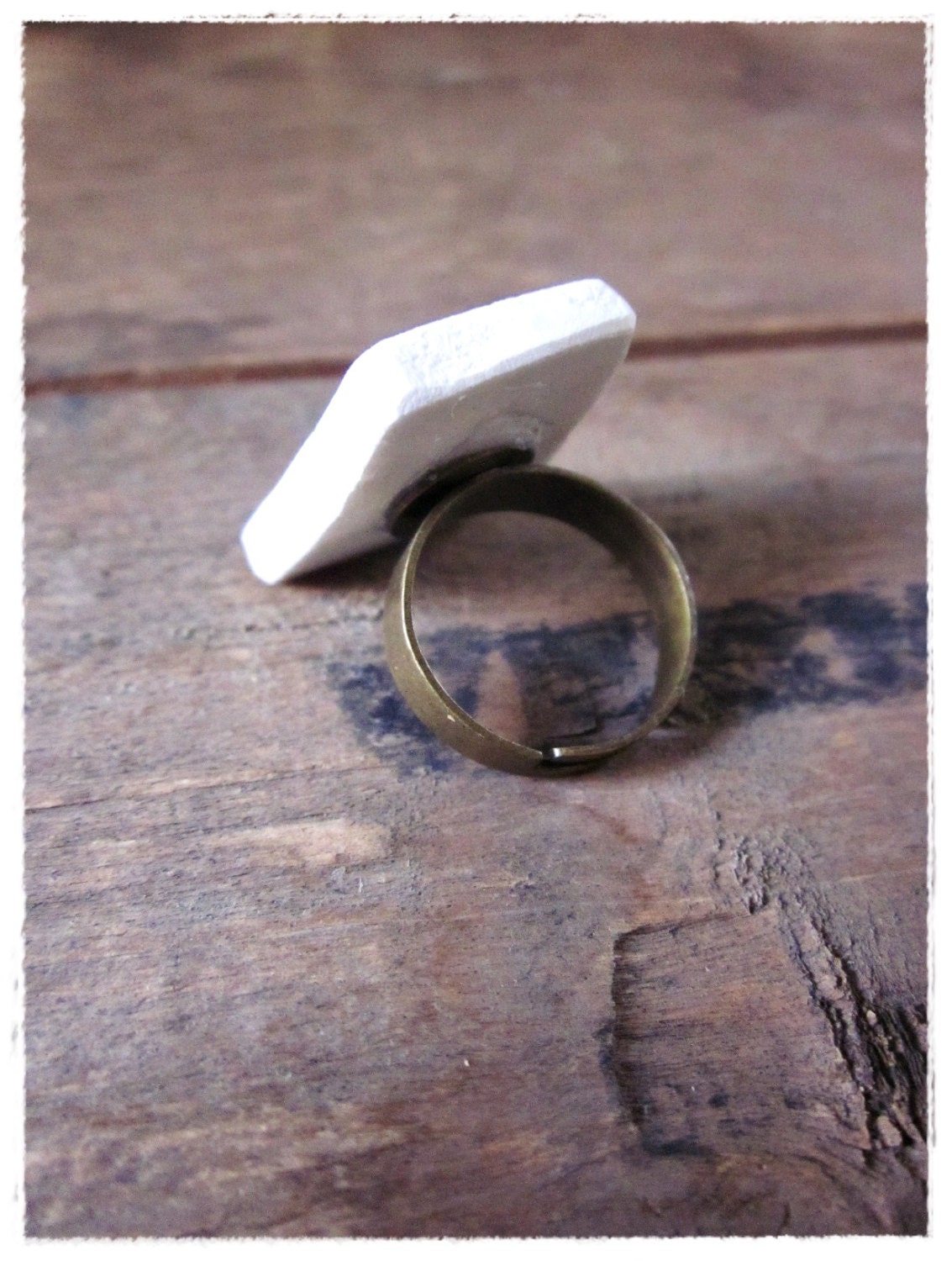 Vintage China Cocktail Ring, Shabby, Chic, Porcelain Rose Ring, Recycled China, Eco Friendly, Upcycled, Repurposed, Statement Jewelry