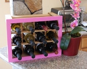 Eco-friendly Pink chic recylced countertop wine rack.
