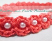 CROCHET PATTERN - Rosettes & Pearls Headband