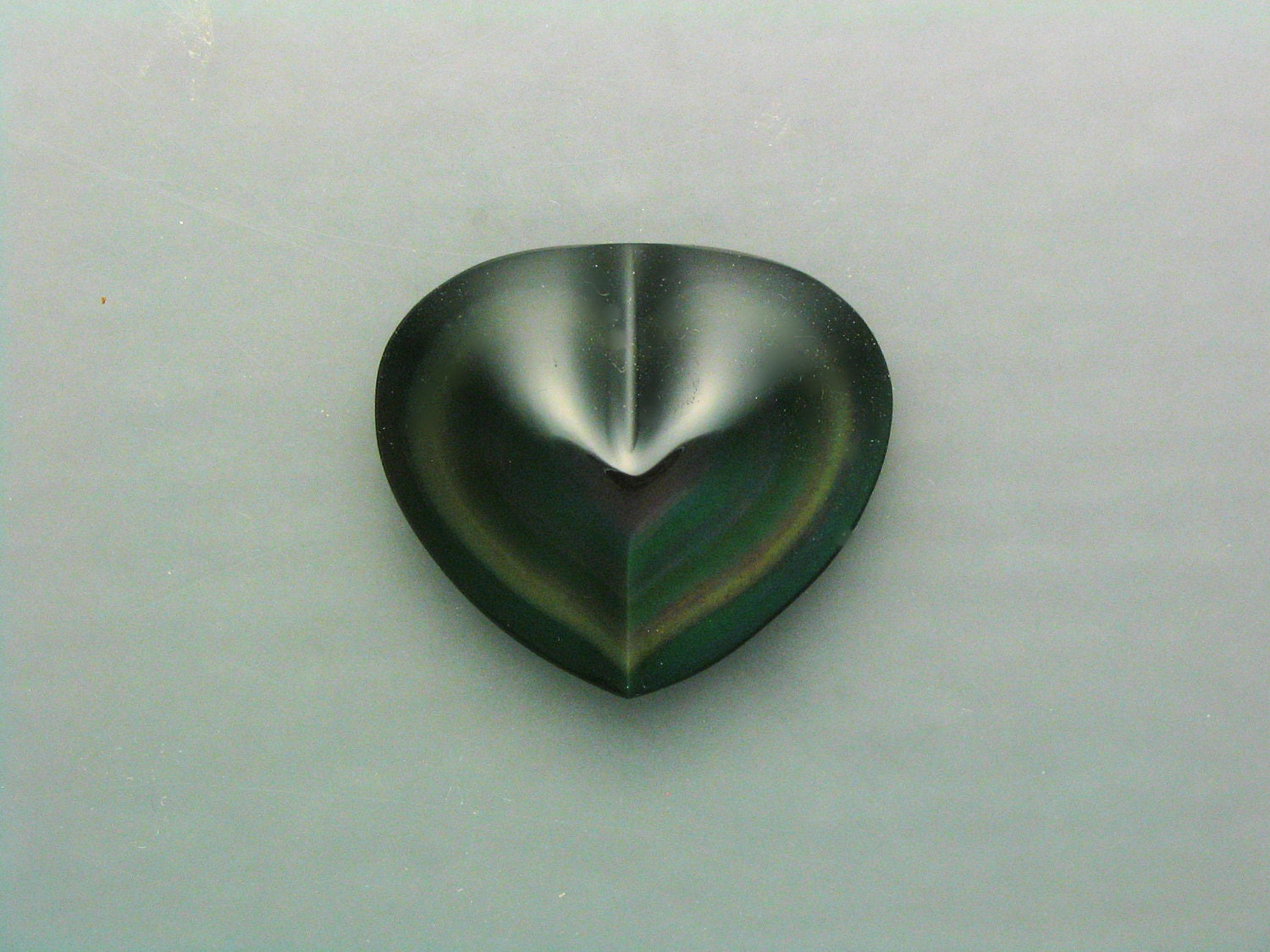 Carved Rainbow Obsidian Heart