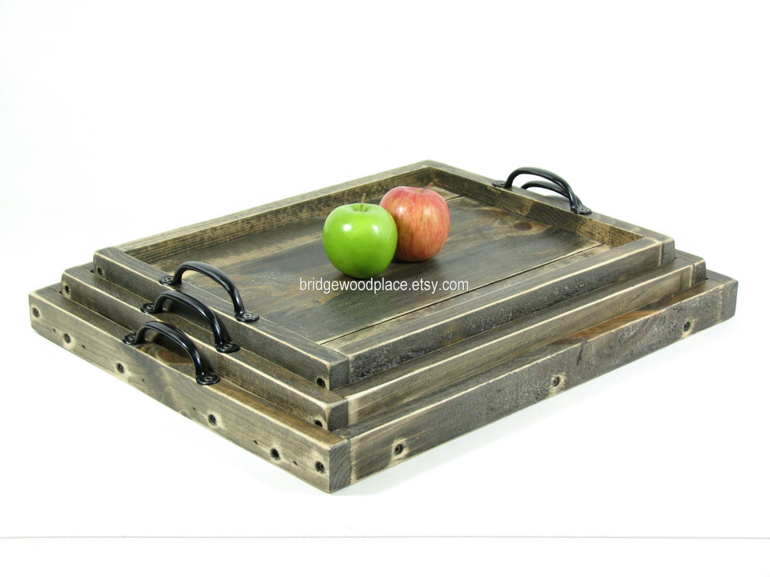 Serving Trays Nesting Ottoman Trays Wooden Nesting Coffee Table Tray Set of 3