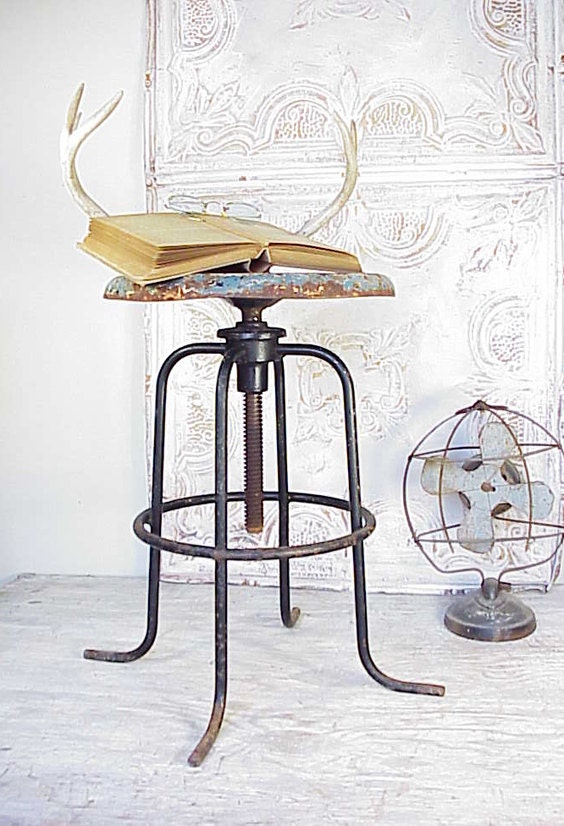 Vintage Industrial Work Stool