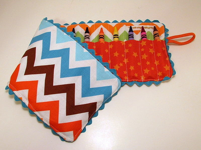 Bright Boy Chevron Stripe Crayon Roll