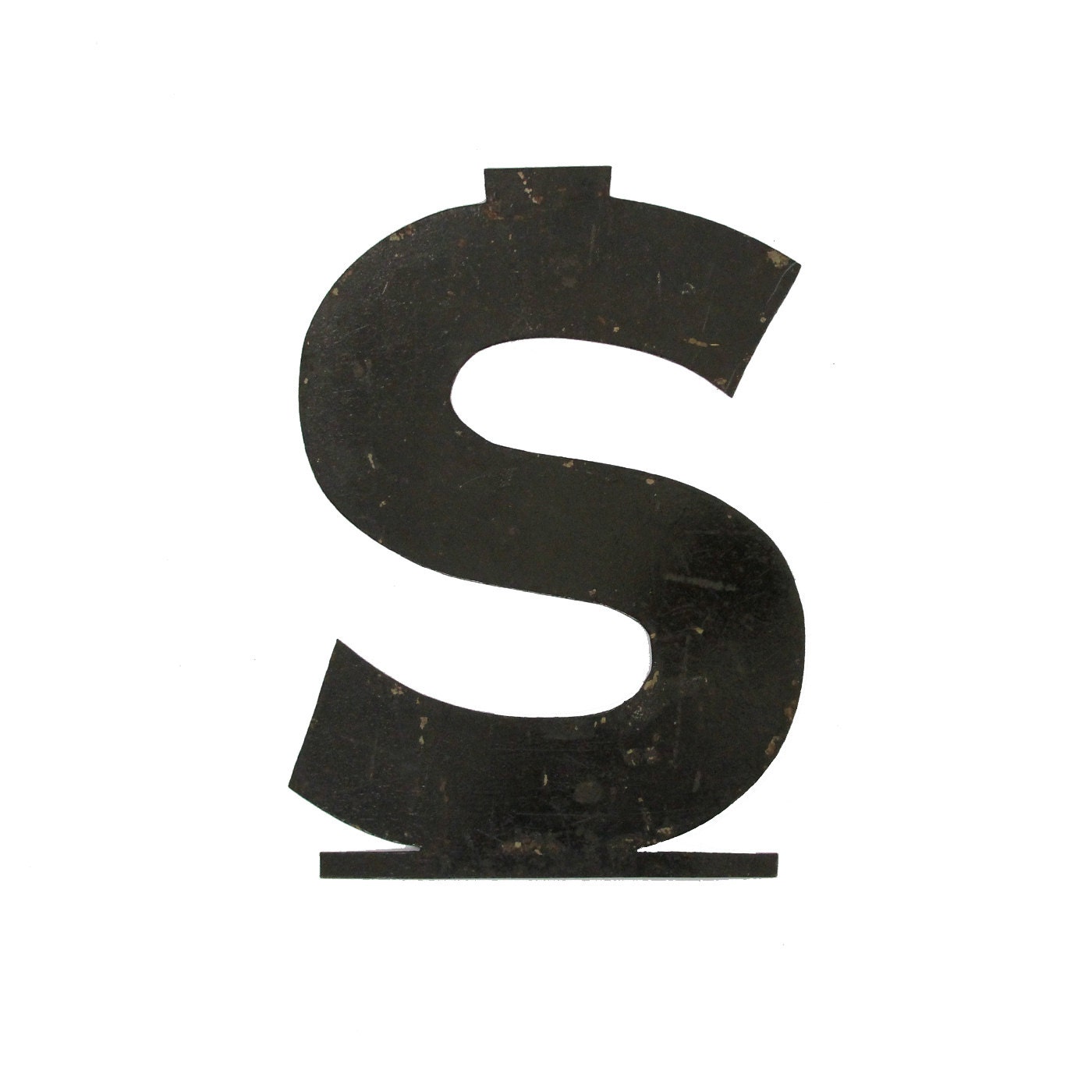 antique metal theatre marquee letter - S