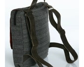 Grey Tweed 15" Laptop Backpack  - Vegan Laptop Backpack - Roxanna Laptop Bag