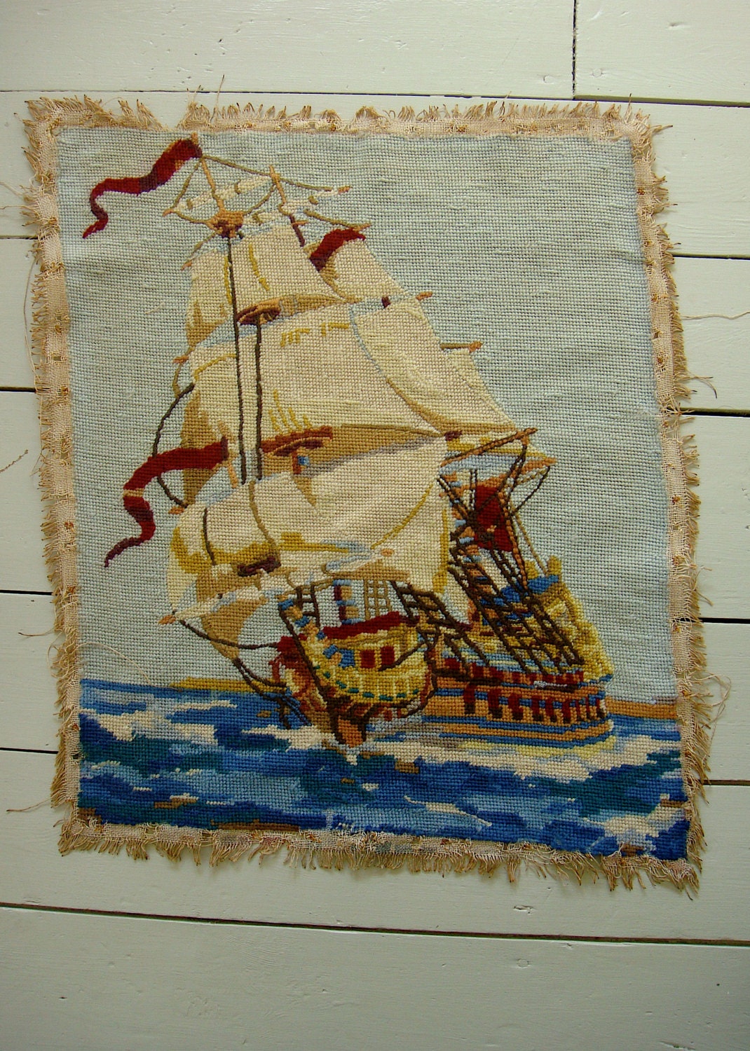 Sailing ship vintage tapestry