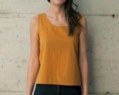 Burnt Orange Tank Top / Vintage Light Top / Summer Basic Tank Top
