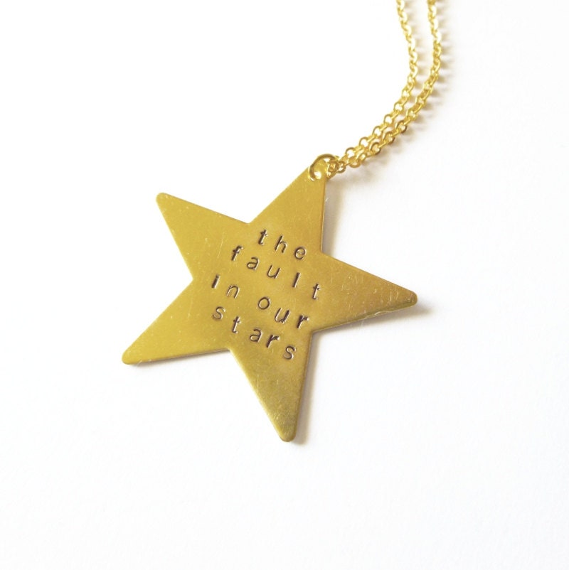 The Fault In Our Stars Necklace Gold Star Necklace Handstamped Necklace Handstamped Jewelry Hand Stamped Necklace Hand Stamped Jewelry Cute