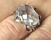 Silver Engagement Ring, 925 Sterling Silver Ring, Cubic Zirconia ring,  Zircon ring, Size 9 Custom