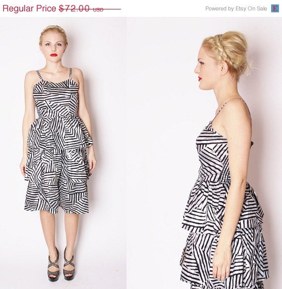 Black and Silver Frill Zebra Cocktail Party Dress / Dress / Dresses / Metallic / Metallic Silver Dress / 1704