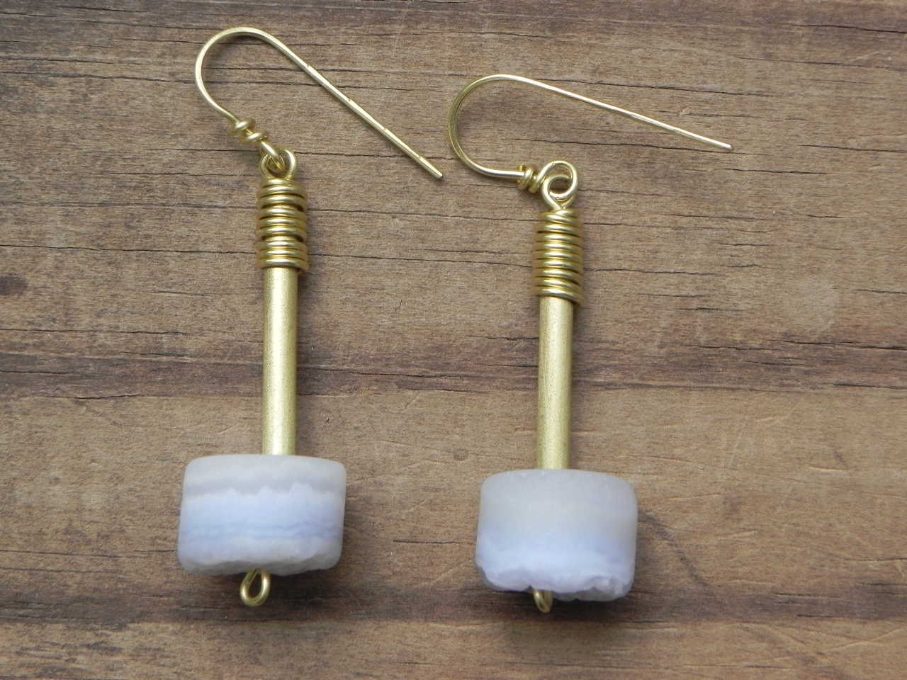 Chalcedony Druzy earrings, Druzy drop earrings, gemstone drop earrings, Blue Lace Agate druzy earrings