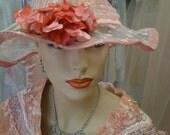 1930s Great Gatsby straw hat with roses