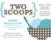 Baby Shower Invitation for TWINS - Ice Cream theme, Digital File download
