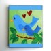 Childrens Wall Art for Kids Rooms, Mama Bird and baby, 8x10, Bluebird wall art for nursery