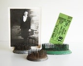 Set of 3 Vintage Metal Spiked Flower Frogs - Repurposed Photo Display