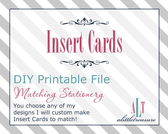 CUSTOMIZED Insert Cards - baby shower invitations -DIY printable