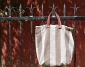 Simple Canvas Tote Bag Leather Handles