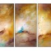 Original ART SALE. Neutral Tone Brown and Aqua Textured Original Painting. 3 Panel. Modern Art. Large 45".  Title "Gypsy" by R Schoeffel