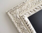 Ivory CHALKBOARD Sign Vintage Wedding Decor Shabby Chic Magnetic Chalkboard Antique Framed Chalkboard Ivory Old World - READY to SHIP