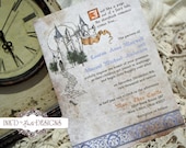 Vintage Fairy Tale Story Book Wedding Invitation DEPOSIT