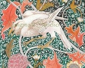 White Crow's Garden, giclee print, William Morris inspired art