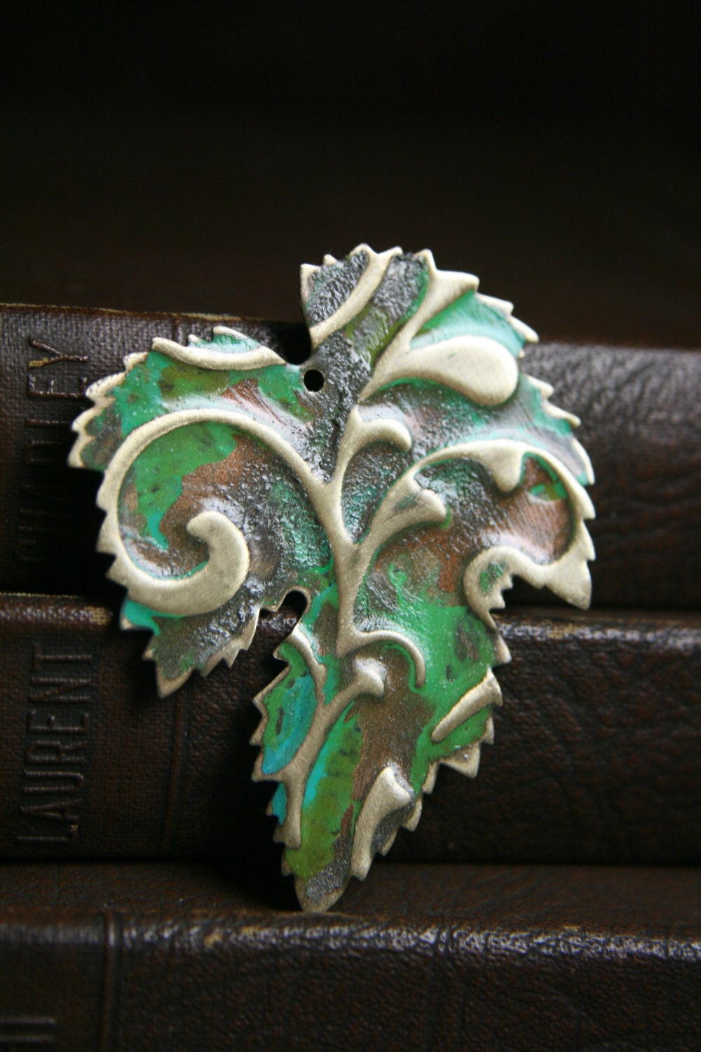 embossed maple leaf - in living color - as seen in Bead-It Today Magazine