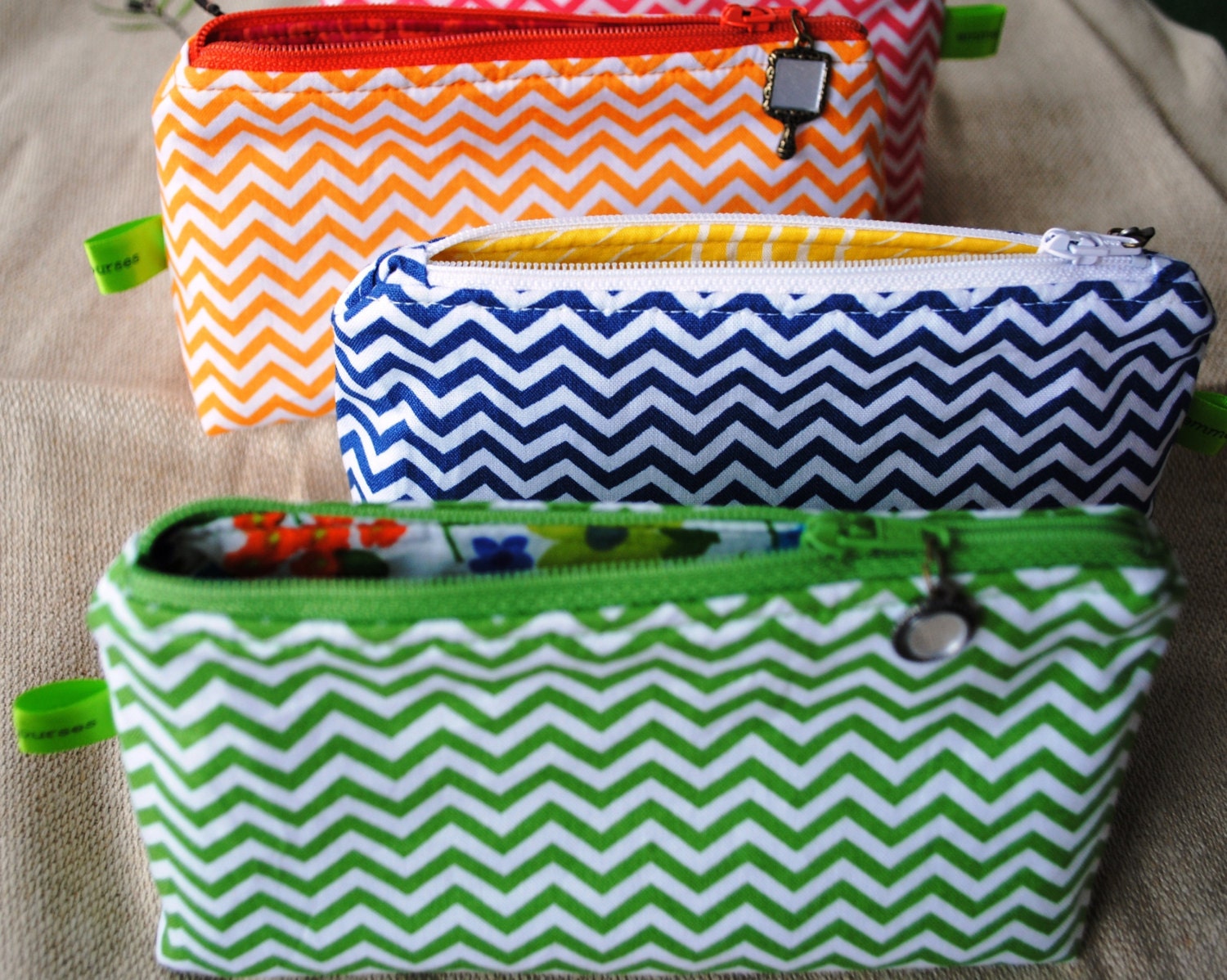 Chevron cosmetic bag