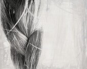 Black And White Photography Hair Braid Macro Square 6x6 Print Plait.