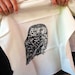 Canadian Handmade Tea Towel  with Original Screen print of an Owl