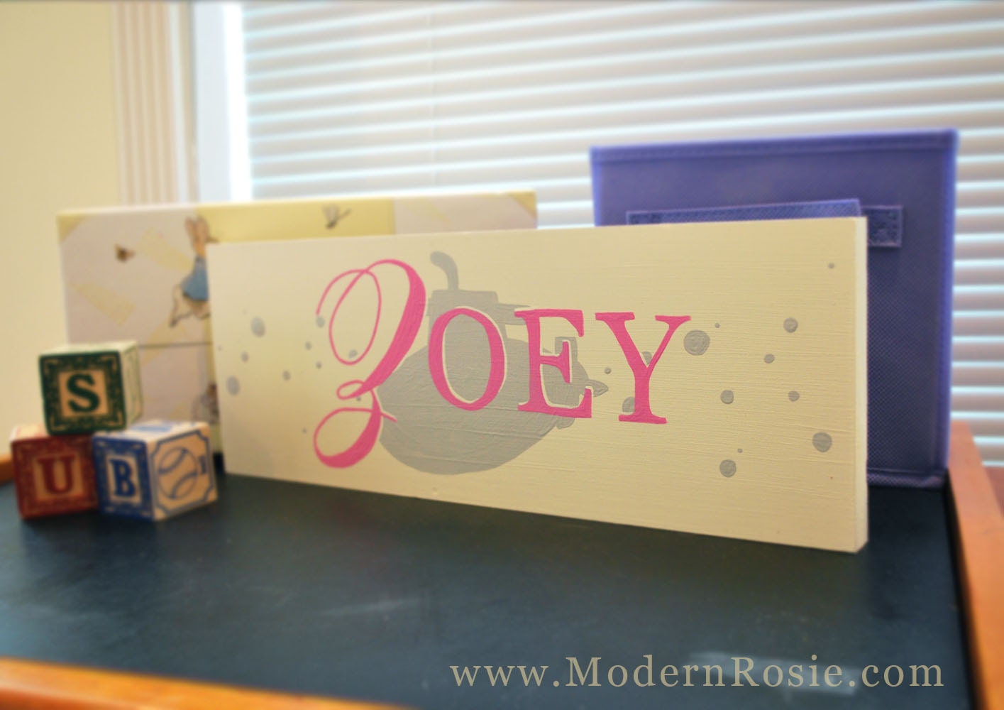 Little Sub Kids Name Sign - Hand Painted Sign