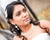 Bridal Earrings,Bridal Rhinestone Earrings,White Pearls,Statement Bridal Earrings,Wedding Pearl Earrings,Bridal Pearl Earrings,ALEXANDRA