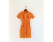 c l e a r a n c e . . . 1950s-1960s WIGGLE tangerine secretary dress