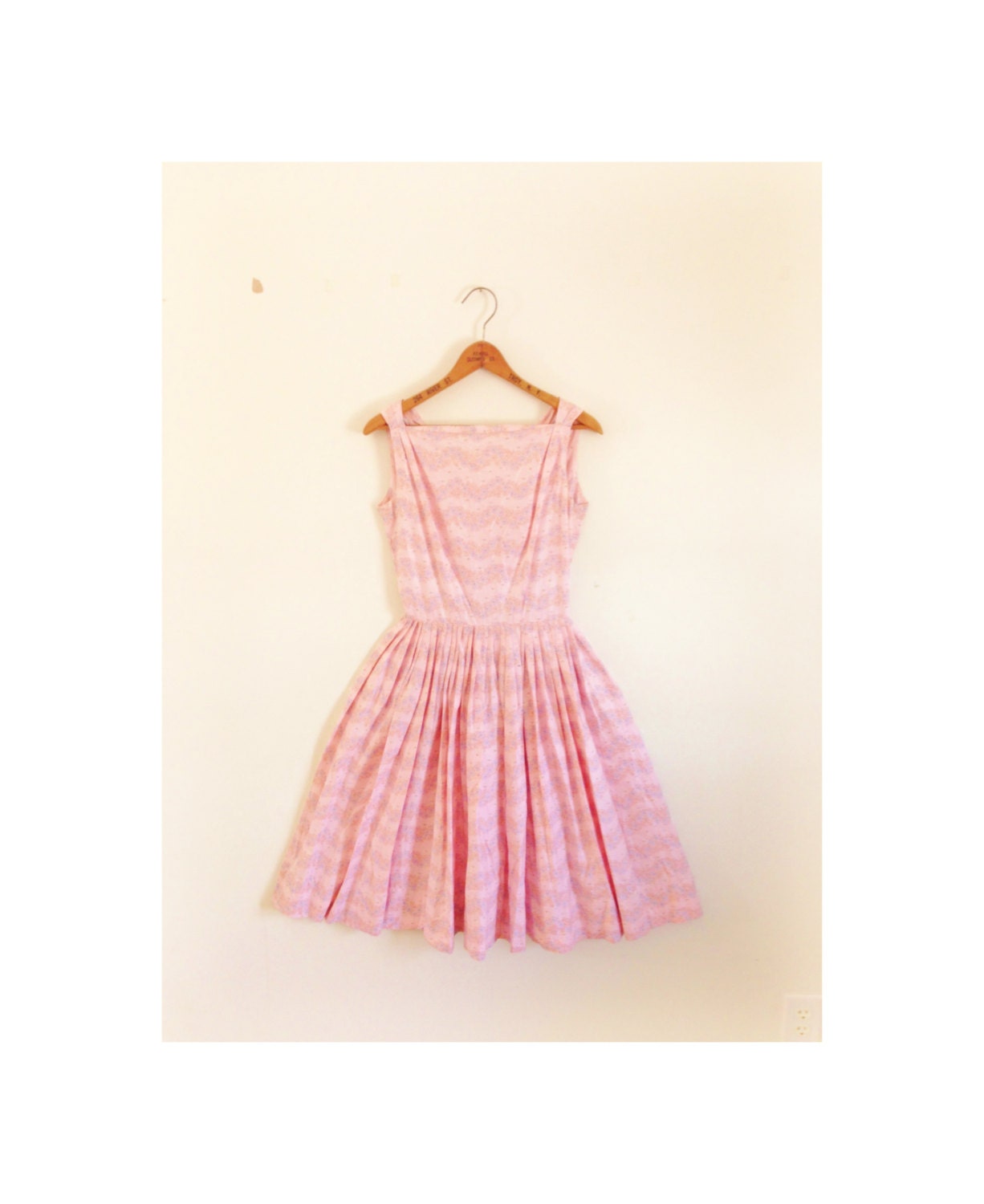 1950s-1960s COTTON CANDY floral cotton dress