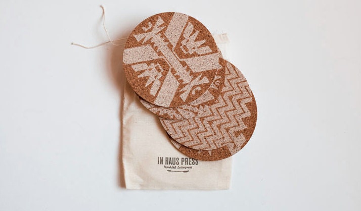 Mojave:  Letterpress Coasters - Set of 4