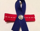 Patriotic Ribbon Hair Clippie non slip