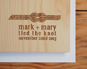 nautical wood guest book custom wedding personalized bridal engagement rustic modern // tied the knot 60 pages