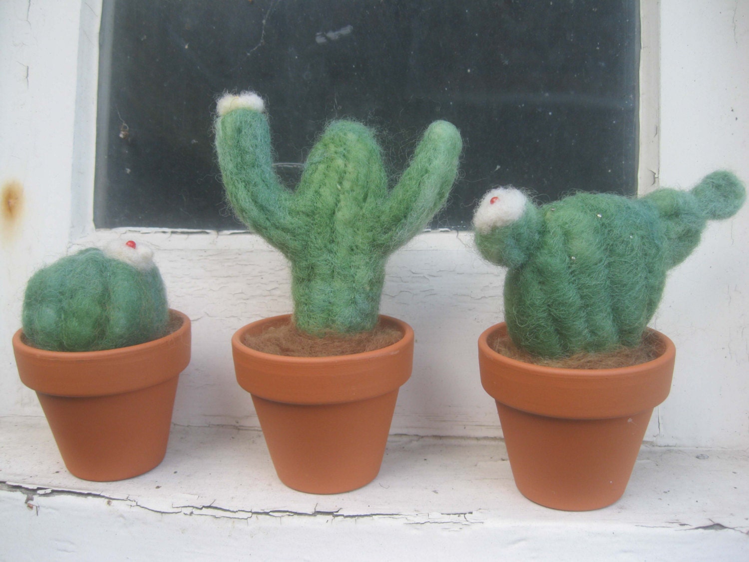 Needlfelted Pincusions Barrel or Saguaro or Prickly Pear Cacti