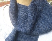 Hand Spun Sussex Alpaca scarf- Dark blues