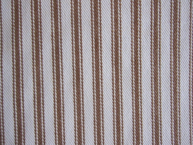 NEW...Curtain, Valance, Window Curtain, Chocolate Brown Ticking Stripe Lined Curtain Valance 50 x 18