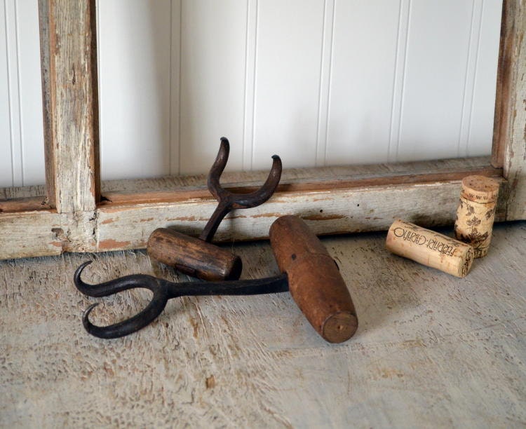 2 Old Rustic Hooks - two pronged