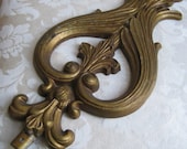 Vintage Sexton Cast Metal Gold Fleur de Lis Torch Wall Decor 1969 USA Patina